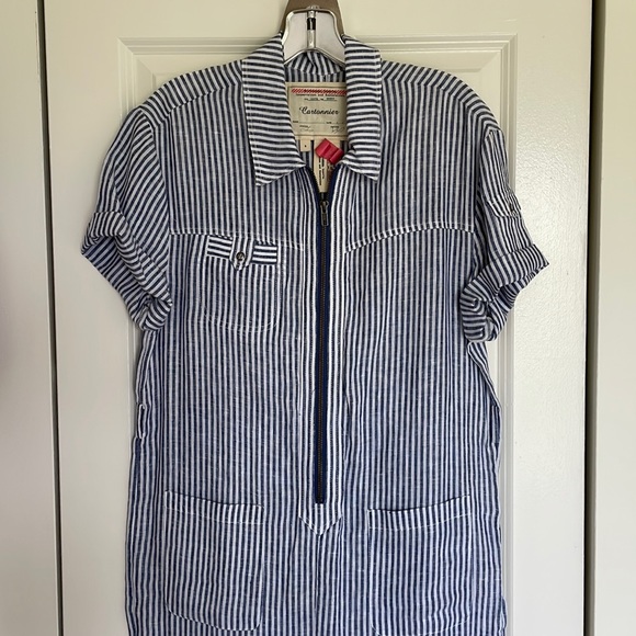 Cartonnier Striped Linen Conductor Boiler Jumpsuit 🚂 - Picture 2 of 6